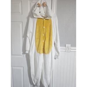 Sheep/ Lamb One Piece - Fuzzy Pajamas Zip Up Funny S Halloween Costume - Adult